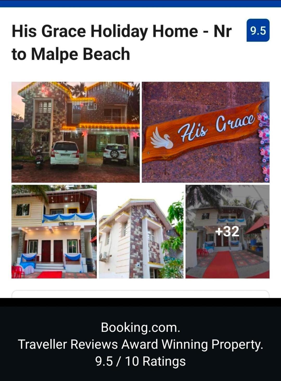 His Grace Holiday Home - Nr To Malpe Beach Удупи Екстериор снимка